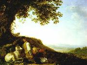 SAFTLEVEN, Cornelis Hunter Sleeping on a Hillside sg oil